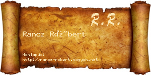 Rancz Róbert névjegykártya